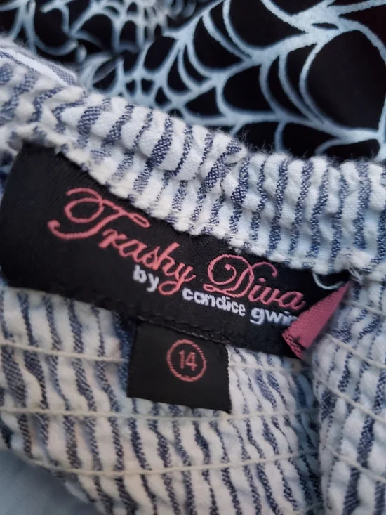 Trashy Diva Blue and White Striped Halter Fit-and-Flare Midi Dress - Picture 8 of 8